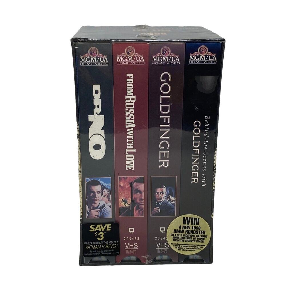 Bond 007 Gift Set Volume 1 VHS 1995 4-Tape Set Three Bond Features New
